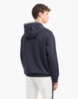 Emporio Armani Regular Fit Cotton Hooded Sweatshirt With Contrast Jacquard Branding | LEVISONS
