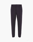 Emporio Armani Relaxed Fit Cotton Trousers With Logo Plaque And Decorative Seam | LEVISONS