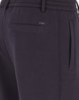 Emporio Armani Relaxed Fit Cotton Trousers With Logo Plaque And Decorative Seam | LEVISONS