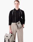 Emporio Armani Fabric Crossbody Bag With Stitched Leather Logo Patch | LEVISONS