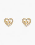 Coach Pave Heart Stud Earrings | LEVISONS