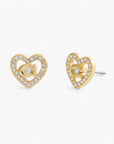 Coach Pave Heart Stud Earrings | LEVISONS