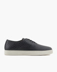 Emporio Armani Soft Leather Round Toe Sneaker With Embossed Design | LEVISONS
