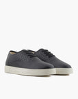 Emporio Armani Soft Leather Round Toe Sneaker With Embossed Design | LEVISONS