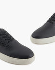 Emporio Armani Soft Leather Round Toe Sneaker With Embossed Design | LEVISONS
