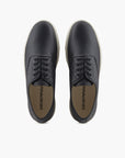 Emporio Armani Soft Leather Round Toe Sneaker With Embossed Design | LEVISONS