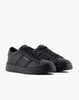 Emporio Armani Leather Sneakers With Logo Feature | LEVISONS