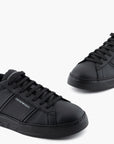Emporio Armani Leather Sneakers With Logo Feature | LEVISONS