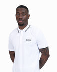 BOSS Green Cotton-Blend Polo Shirt With Contrast Logos | LEVISONS