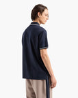 Armani Exchange Regular Fit Cotton Polo Shirt With Contrasting Stripe Detailing And A Quarter Zip | LEVISONS