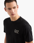 EA7 Gold Label Slim Fit Cotton Crewneck T-Shirt With Shoulder Detailing | LEVISONS