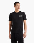 EA7 Gold Label Slim Fit Cotton Crewneck T-Shirt With Shoulder Detailing | LEVISONS