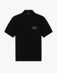 Armani Exchange Black And Gold Regular Fit Cotton Polo Shirt With Logo Patch | LEVISONS