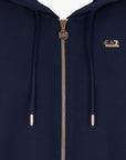 EA7 Regular Fit Hooded Zip Up Sweatshirt With Gold Logo Plaque | LEVISONS