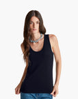 United Colors Of Benetton Woman Dark Blue Tank Top In Pure Cotton | LEVISONS