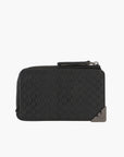 Emporio Armani Zip Up Leather Card Holder With Embossed Pattern Metal Eagle Logo | LEVISONS