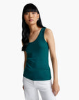 United Colors Of Benetton Woman Dark Green Tank Top In Pure Cotton | LEVISONS