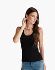 United Colors Of Benetton Woman Black Tank Top In Pure Cotton | LEVISONS