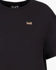 EA7 Relaxed Fit Cotton Crewneck T-Shirt With Metal Logo Plaque | LEVISONS