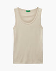 United Colors Of Benetton Woman Beige Tank Top In Pure Cotton | LEVISONS
