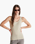 United Colors Of Benetton Woman Beige Tank Top In Pure Cotton | LEVISONS