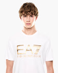 EA7 Regular Fit Logo Series Cotton T-Shirt With Oversized Logo | LEVISONS
