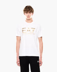 EA7 Regular Fit Logo Series Cotton T-Shirt With Oversized Logo | LEVISONS