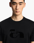 Emporio Armani Cotton T-Shirt With Op-Art Embroidery | LEVISONS