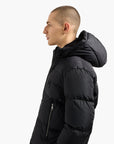 Armani Exchange Icon Zip-Up Down Jacket With A Hoodie And Monochromatic Logo Patch | LEVISONS