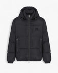 Armani Exchange Icon Zip-Up Down Jacket With A Hoodie And Monochromatic Logo Patch | LEVISONS