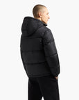 Armani Exchange Icon Zip-Up Down Jacket With A Hoodie And Monochromatic Logo Patch | LEVISONS
