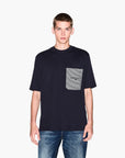 Armani Exchange Regular Fit Cotton Crewneck T-Shirt With A Stripped Patch Pocket | LEVISONS