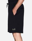 Armani Exchange Comfort Fit Knee Length Shorts With Gold Branding And A Drawstring Waistband | LEVISONS