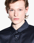 Armani Exchange Regular Fit Monochromatic All Over Logo Button Down Shirt | LEVISONS