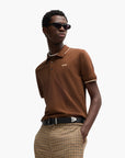 Hugo Red Stretch-Cotton Slim-Fit Polo Shirt With Printed Logo | LEVISONS