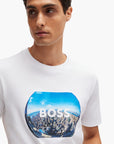 BOSS Black Cotton-Jersey T-Shirt With Mixed -Media Artwork | LEVISONS