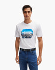 BOSS Black Cotton-Jersey T-Shirt With Mixed -Media Artwork | LEVISONS