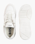 BOSS Black Leather And Suede Trainers With Signature Stripe And Logo | LEVISONS