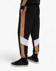 BOSS Black Cotton-Blend Tracksuit Bottoms With Colour-Blocking | LEVISONS