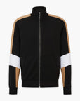 BOSS Black Cotton-Blend Zip-Up Sweatshirt With Colour-Blocking | LEVISONS