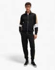 BOSS Black Cotton-Blend Zip-Up Sweatshirt With Colour-Blocking | LEVISONS