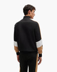 BOSS Black Cotton-Blend Zip-Up Sweatshirt With Colour-Blocking | LEVISONS