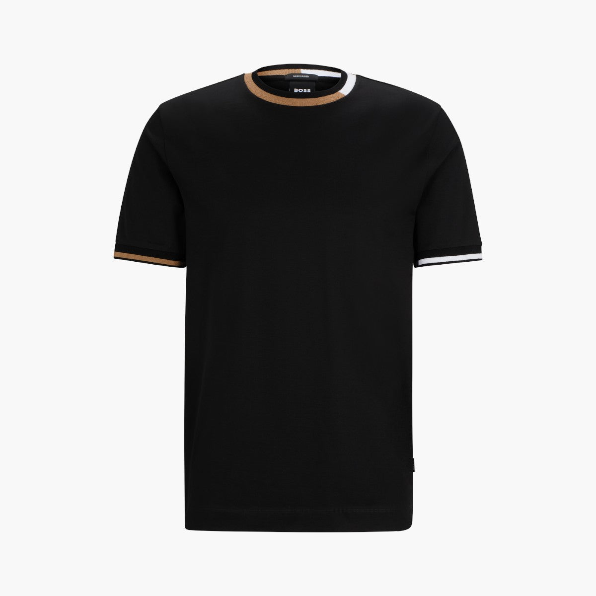Mercerised Cotton Plain Black Cotton T Shirt Belier Mercerised