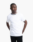 BOSS Black Mercerised-Cotton T-Short With Signature-Stripe Details | LEVISONS