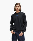 Hugo Blue Knitted-Cotton Sweater With Blue Logo Label | LEVISONS