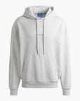 Hugo Blue Cotton-Terry Hoodie With Outline Logos | LEVISONS
