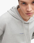 Hugo Blue Cotton-Terry Hoodie With Outline Logos | LEVISONS