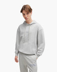 Hugo Blue Cotton-Terry Hoodie With Outline Logos | LEVISONS
