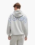 Hugo Blue Cotton-Terry Hoodie With Outline Logos | LEVISONS