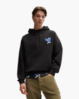 Hugo Blue Cotton-Terry Hoodie With New-Season Logo Artwork | LEVISONS